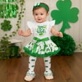 thumbnail image 2 of Toddler Girl Outfits St. Patrick'S Day Kids Sleeveless Crew Neck Bodysuit Tutu Skirt And Headband 3 Piece Set White 0 Months-3 Months, 2 of 7