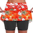 thumbnail image 1 of Jacenvly - Faldas deportivas para mujer, de moda, con estampado floral de verano, plisadas, de tenis, atléticas, elásticas, para yoga, de dos piezas, cómodas, color rojo, 1 of 7