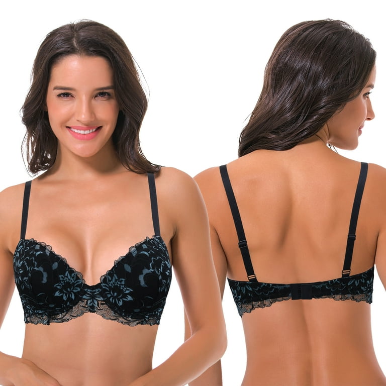 Curve Muse Women's Plus Size Add 1 and a half Cup Push Up