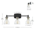 thumbnail image 6 of Globe Electric Modern Farmhouse Style 5-Piece Matte Black Bath Set with 24" 3-Light LED Vanity Light, 6 of 8