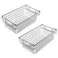 thumbnail image 5 of Set of 2 Storage Bins - Basket Set for Toy, Kitchen, Closet, and Bathroom Storage - Medium Shelf Organizers with Handles by Home-Complete (Brown), 5 of 9