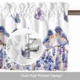 thumbnail image 6 of Flowers Summer Valance Curtain Watercolor Purple Bird Lavender Butterfly Window Valances Rod Pocket Short Curtains Window Treatments for Kitchen Bedroom Bathroom Laundry 60" x 18", 6 of 9