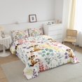 thumbnail image 3 of Kawaii Meerkat Comforter Set Full Size,Cartoon Meerkat Flower Bedding Set,Cute Watercolor Floral Quilt Bed Set Wildlife Animal Down Comforter with 2 Pillowcases, 3 of 7