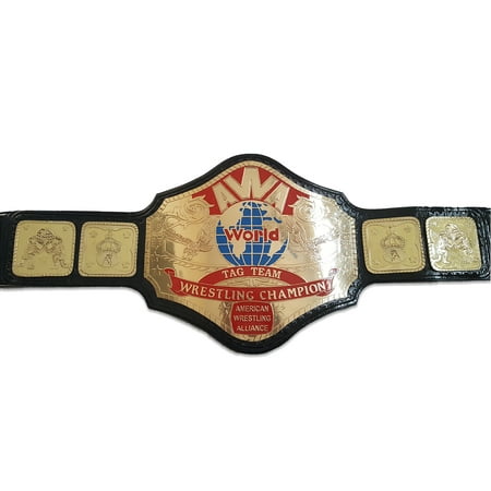AWA World Tag Team Championship Replica Title Belt - Brass Metal 4mm