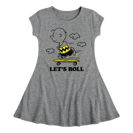 

Peanuts - Let s Roll - Toddler And Youth Girls Fit And Flare Dress
