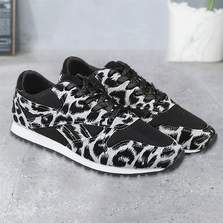 

XWQ Women Casual Leopard Printing Breathable Flat Anti-skid Running Sneakers Shoes