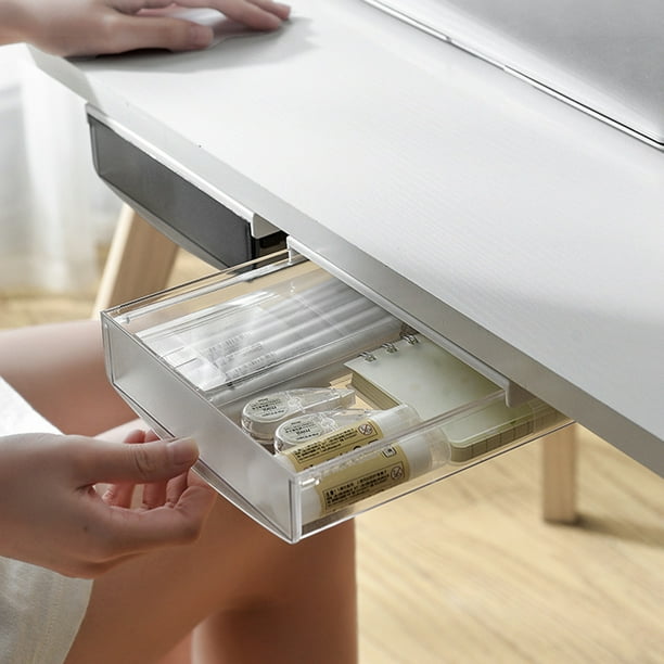 Stickon Under Desk Drawer Organizer with SelfAdhesive Slideout