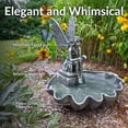 thumbnail image 3 of Sunnydaze 30"H Electric Fiberglass Fairy Shell Outdoor Water Fountain, 3 of 10