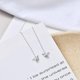 thumbnail image 4 of Pendientes colgantes con diseño de grulla de papel de origami, plata de ley, buena suerte, lindo enhebrador de borlas, cadena larga, línea de oreja, pendientes minimalistas, regalos de joyer, 4 of 5
