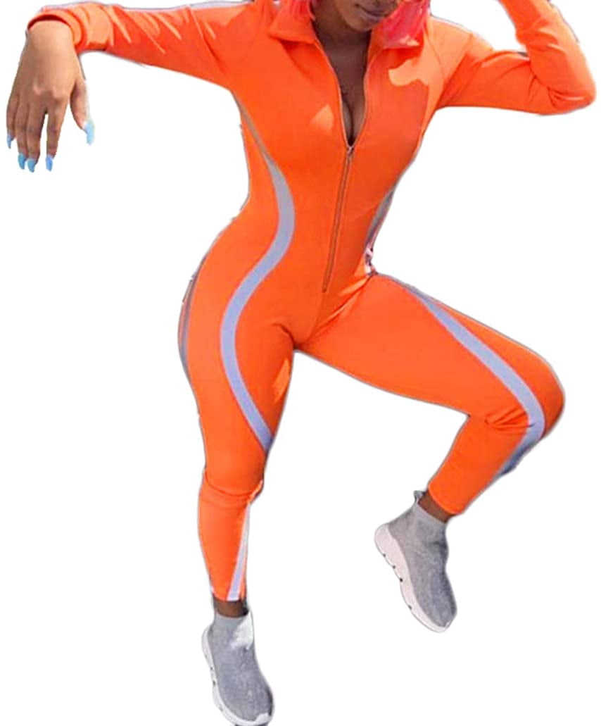 orange bodycon jumpsuit