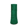 thumbnail image 2 of BLISSFUL STEP Women's Pointed Toe Slouched Stiletto Heel Ankle Boots Emerald Green 11, 2 of 7