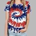thumbnail image 2 of ShomPort Tie Dye Print Tunic Tops for Womens Short Sleeve Round Neck Trendy Spring Summer Tops, 2 of 4