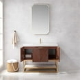 thumbnail image 6 of Mahon 42G" Bath Vanity in North American Deep Walnut with White Grain Stone Top, 6 of 6