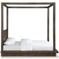 thumbnail image 4 of Bowery Hill Modern Wood Full Canopy Bed in Rustic Dark Pine Finish, 4 of 6