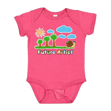 

Inktastic Painting Snail Future Artist with Trees and Clouds Gift Baby Boy or Baby Girl Bodysuit