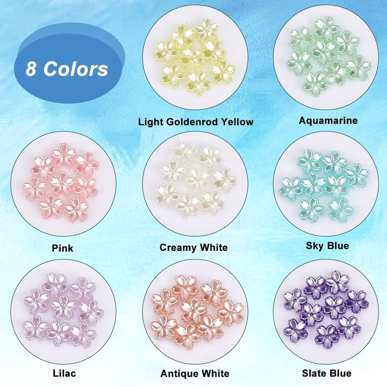 150-Piece White Resin Flower Beads - 3 Sizes, 5-Petal Floral Caps For Jewelry Making