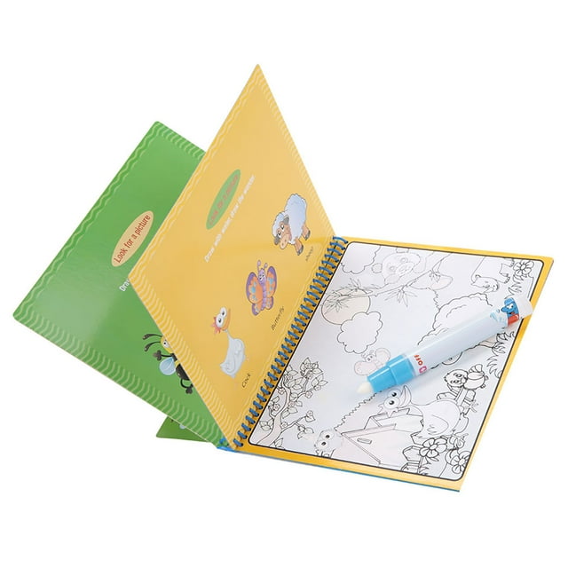 Libro para colorear de Niños Flexibles Portátiles, Libro de Pinta de Agua, Libro de Dibujo de Agua de Juguete Preescolar Para Niños para Niños Educación Temprana