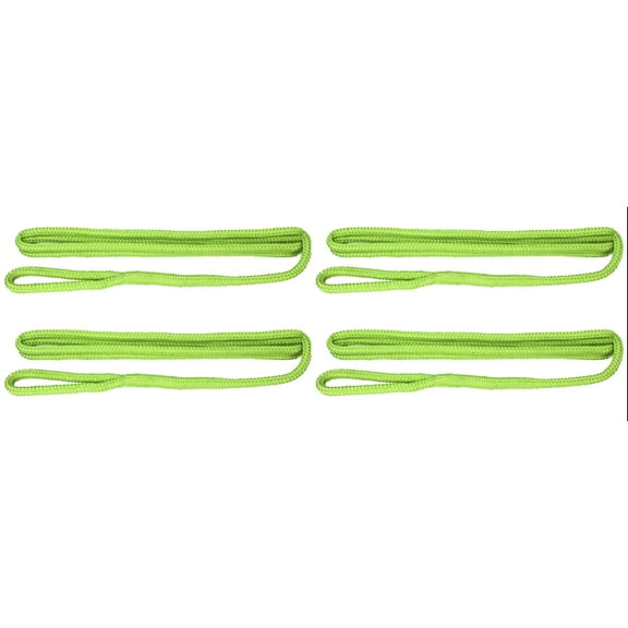 Extreme Max 3006.3405 BoatTector Premium Double Braid Nylon Fender Line Value 4-Pack - 3/8" x 6', Neon Green