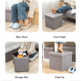 thumbnail image 6 of Ottoman Footrest Stool Small Ottoman with Storage Foldable Ottomans Foot Rest Footstool Bench for Living Room 12x12x12inches Grey, 6 of 6