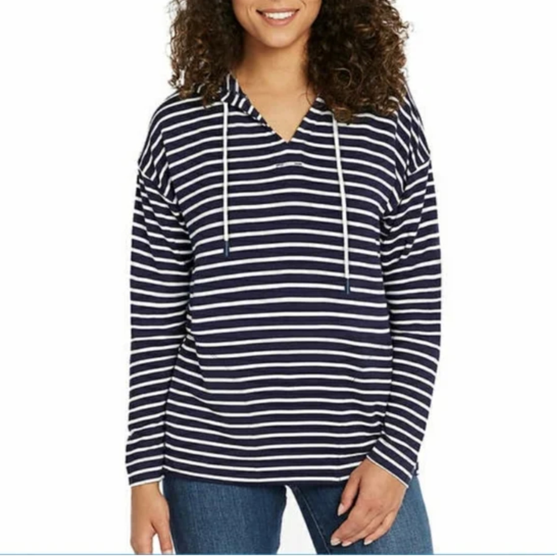 Buffalo David Bitton Women's Super Soft Sweatshirt Striped Print Side  Pockets Hoodie - Walmart.com
