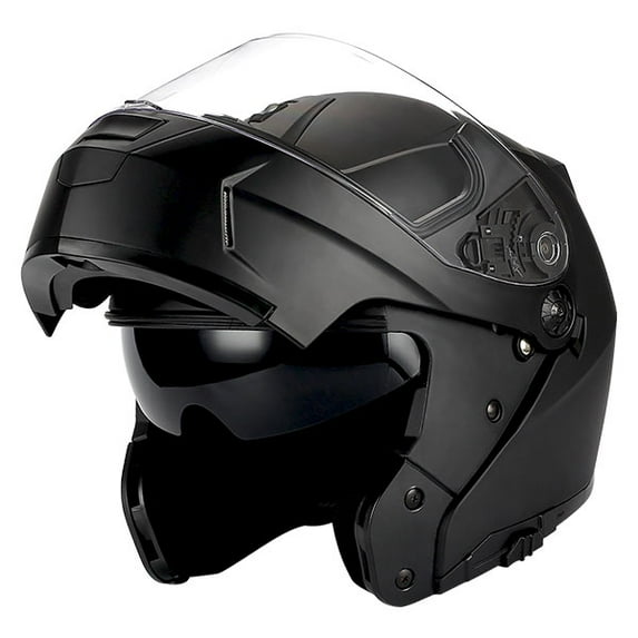 1Storm Motorcycle Modular Full Face Helmet Street Bike Flip up Dual Visor/Sun Shield Racing Matt Black HJA119