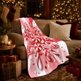thumbnail image 3 of Peppermint Candies with Candy Canes Lollipops and Pink Striped Burst, Cheerful Holiday Style for Candy Lovers, Soft Flannel Blanket for Playroom and Family Room, Christmas Gift, Home Decor, 3 of 9
