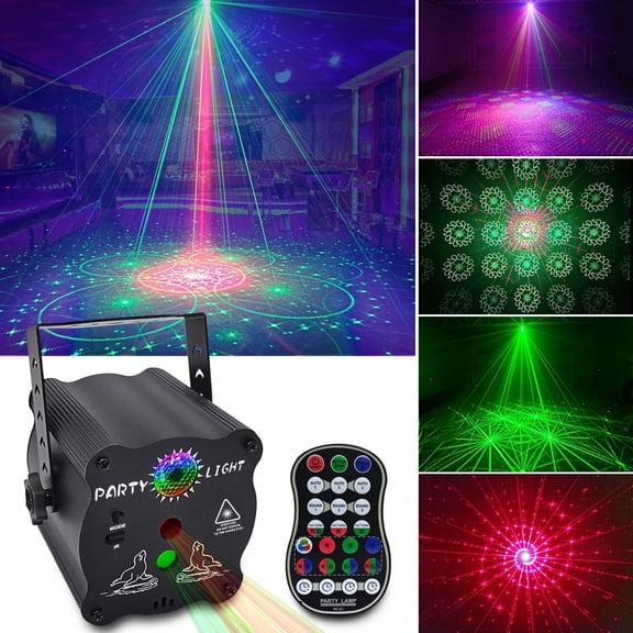 Dj Disco Party Lights Strobe Laser Light RGB Projector with Remote Control for Karaoke Pub Bar Dance Gift