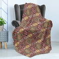 thumbnail image 4 of Japanese Soft Flannel Fleece Throw Blanket, Traditional Antique Motifs Eastern Exotic Pattern Accents Vintage Oriental, Cozy Plush for Indoor and Outdoor Use, 70" x 90", Multicolor, by Ambesonne, 4 of 5