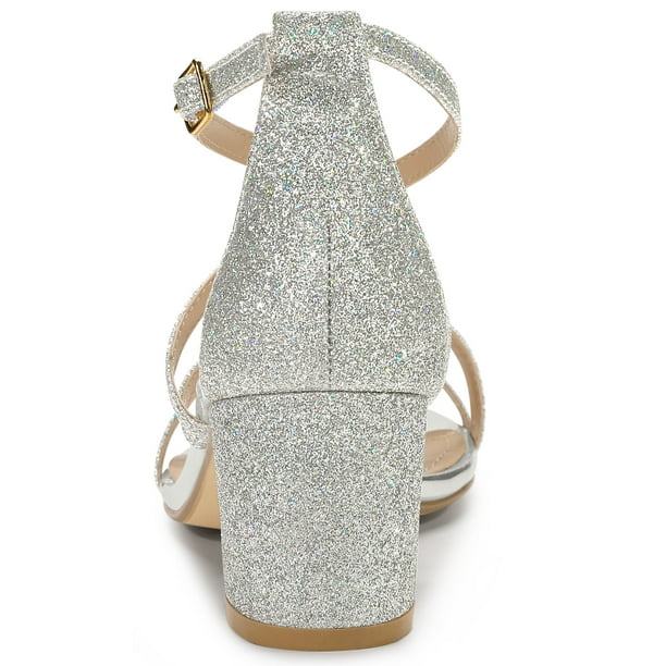 Allegra K Glitter, Sandalia Con Tacón Mujer