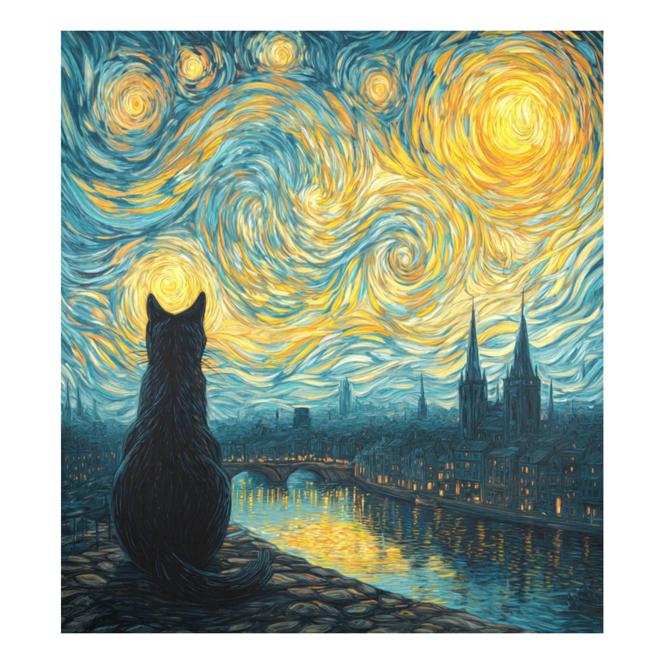 Dishwasher Magnetic Refrigerator Magnet Cover Sticker Home Decorative 23"x26" Black Cat under The Moon