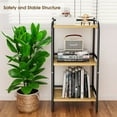 thumbnail image 2 of Furnibear 3-Tier Rustic Wood & Metal Shelf – Industrial Storage Rack for Living Room, Kitchen, or Office, 2 of 6