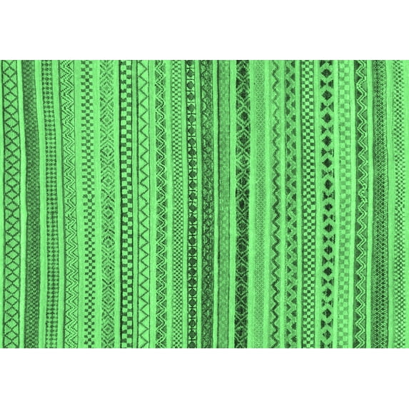 Ahgly Company Indoor Rectangle Abstract Emerald Green Modern Area Rugs, 2' x 3'