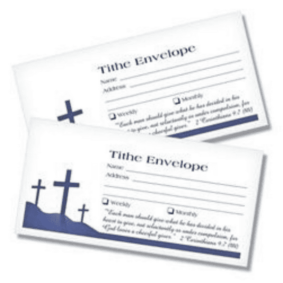 Kingdom Church Tithing Envelopes with Three Cross | Hygienic, Convenient, and Inspirational - Pack of 100