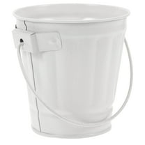 PBPBOX White Retro Iron Flower Pot Stylish Desktop Flower Bucket for Storage