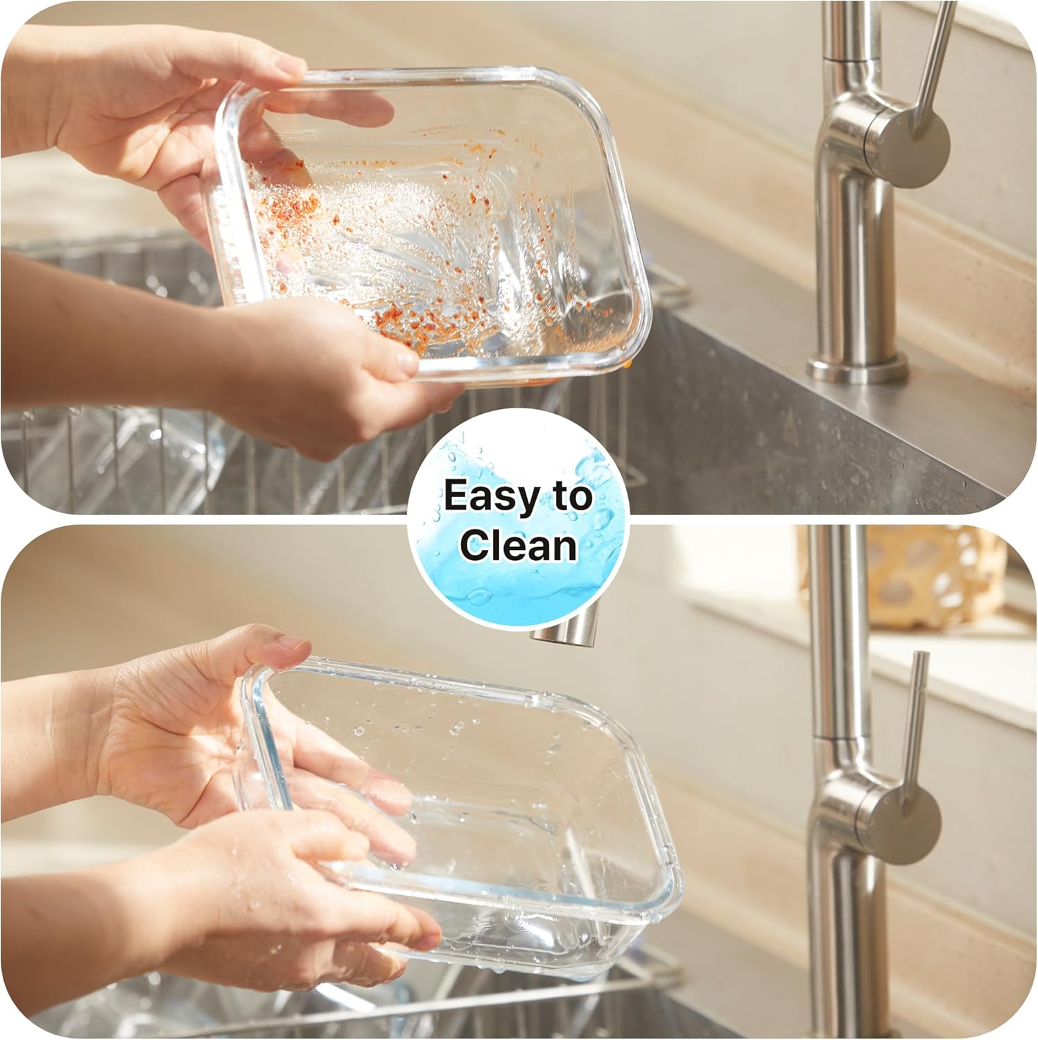 Neoflam 12-Piece Glass Food Storage Containers with Lids – Airtight Stackable Meal Prep Set – BPA-Free, Microwave Oven Air Fryer Freezer Safe
