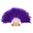 thumbnail image 3 of Kayannuo Christmas Decorations Christmas Wedding Showgirl Dance Elegant Large Feather Folding Hand Fan Decor Decal Purple Christmas Ornaments, 3 of 5