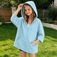 thumbnail image 2 of ZACPNCV Girls Zip Up Hoodie Kids Solid Color Oversized Hooded Sweatshirt with Pockets Long Sleeve Soft Casual Outerwear for School & Everyday Wear 11-12 Years, 2 of 6