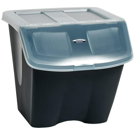 Stackable Waste Recycle Bin, Front Load Lid,  Dry Pet Food Storage, Pantry, Garage