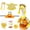 YELLOW, variant on 7 Piece Garden Floral Themed Porch Goose Outfits with Lace Trim Dress Hat Apron Basket and Bird Accessories for 23 Inch Lawn Goose Statues Spring Front Porch Decor