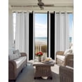 thumbnail image 4 of Black Stripe Blackout Curtains 54 Inches Long for Bedroom, Abstract Modern Art Vertical Striped Thermal Insulated Room Darkening Black Out Window Curtain Panels Grommet Drapes for Living Room, 4 of 8