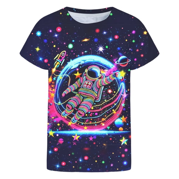 Tfken Boys Soft Comfy Tops Daily Wear Travel Fashion Tshirts Short Sleeve Casual Print Graphic T-Shirts Summer Tees Kids Cute Clothes Size 2-3 Years
