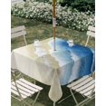 thumbnail image 3 of Square Outdoor Tablecloth with Umbrella Hole Navy Blue Ombre Ocean Outside Table Cloth Waterproof Patio Table Cover Watercolor Coastal Beach Waves Zipper Tablecloths for Picnic Camping 60x60 Inch, 3 of 8