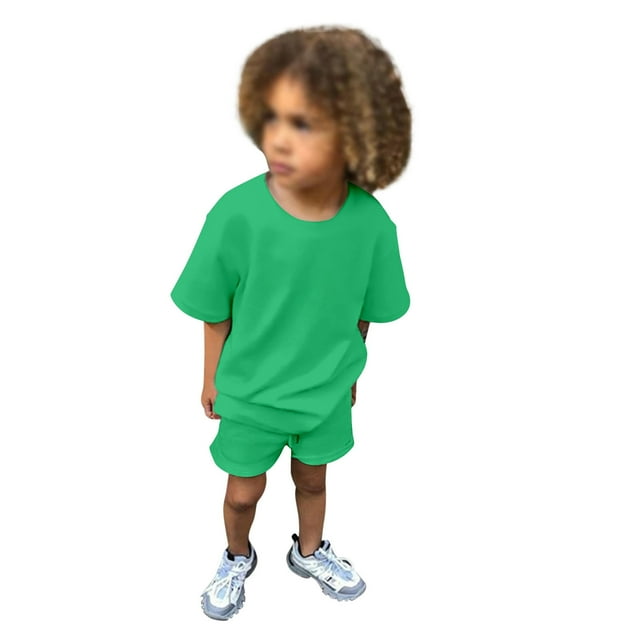 Ensemble de Survêtement 2 Pcs pour Enfants Garçons Filles Été T-Shirt à Manches Courtes avec Short