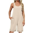 thumbnail image 6 of aidice Summer Rompers for Women Casual Square Neck Sleeveless Loose Comfy Knee Length Pants Jumpsuits, 6 of 6