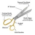 thumbnail image 3 of 8 Inch ToolTreaux Stainless Steel Heavy Duty Fabric Scissors Sewing Supplies with Gold Handles, 3 of 8