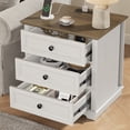 thumbnail image 3 of PLAMLE End Table for Living Room with 3 Drawers Storage Retro End Table Table with Charging Station Wooden Nightstand side End Table for Bedroom, 3 of 7