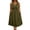#0118-Army Green, variant on Women's Sleeveless V Neck Midi Dresses Crisscross Twist Knot Waist A Line Casual Daily Style Soft Stretchy Flowy Loose Fit Swing Dresses