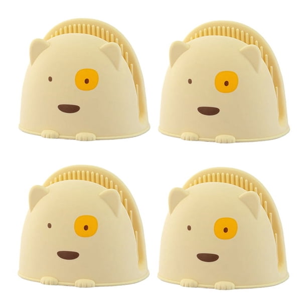 4 Unids Resistan Silicona Horno Guantes de Cocina Antideslizante Horno Guantes Cattoon Forma Aislados Guantes para Hornear un