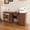 Walnut, variant on Folding Sewing Table, Multipurpose Craft Station & Side Desk with Caster Wheels, Shelves, Magnetic Doors, Adjustable Sewing Cabinet for Home, Bedroom, Craft Room