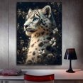 thumbnail image 3 of Mudket White Snow Leopard Canvas Wall Art, Leopard with Blue Eyes Print Wall Decor Framed Ready to Hang for Bedroom - 12"L x 8"W, 3 of 10